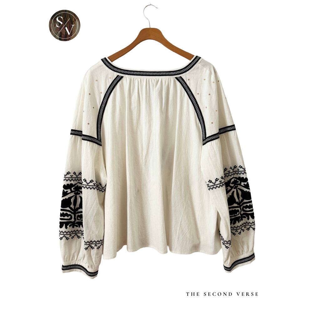 RD & Koko Free People Tallie Embroidered Cotton Tunic Size XL - Picture 2 of 9